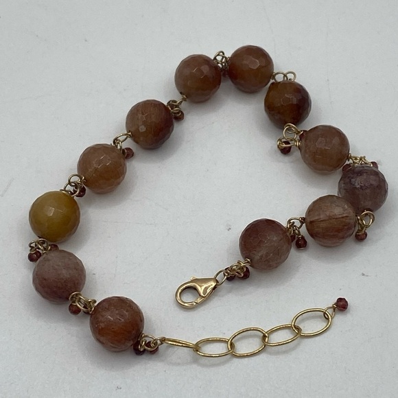 14k Gold Filled Gemstone Bracelet 7” - Picture 8 of 8